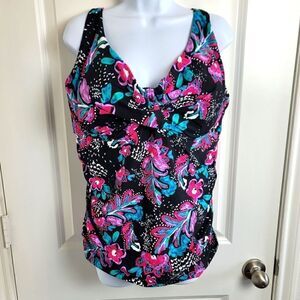 ANNE COLE Floral Tankini Top